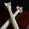 Pair of 19th century French carved and painted Corinthian columns.