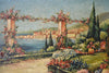 Pretty French Landscape of a Mediterranean Scene. Circa 1920.